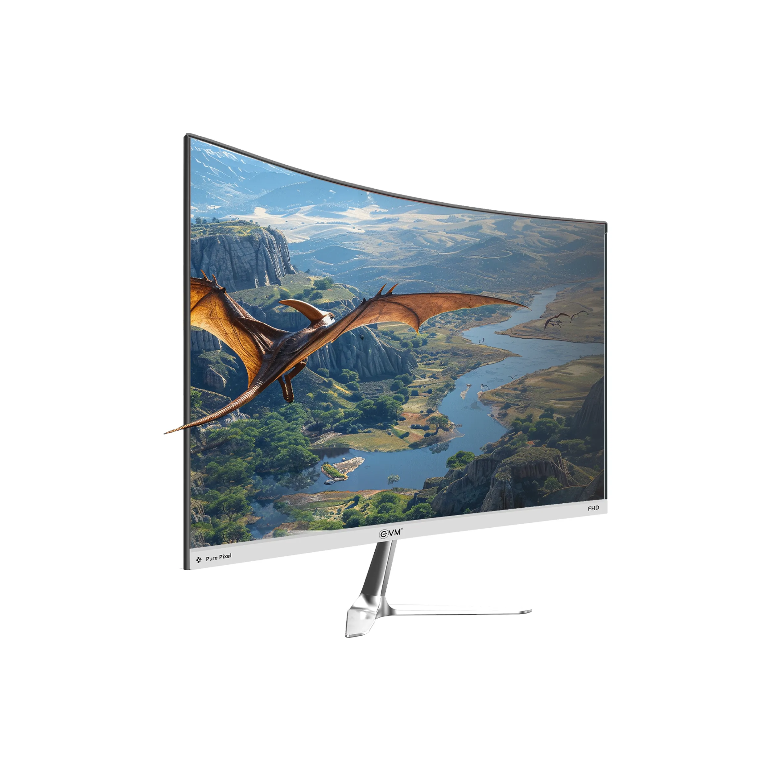 EVM LED Monitor 24" Curved FHD IPS 100Hz with HDMI | VGA | Speaker (Plasma C240) view 2